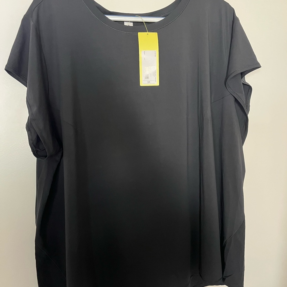 Black Short Sleeve Top. 3x
